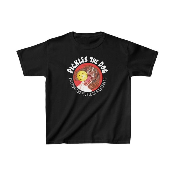 PICKLES THE DOG Kids Unisex Pickleball Tee