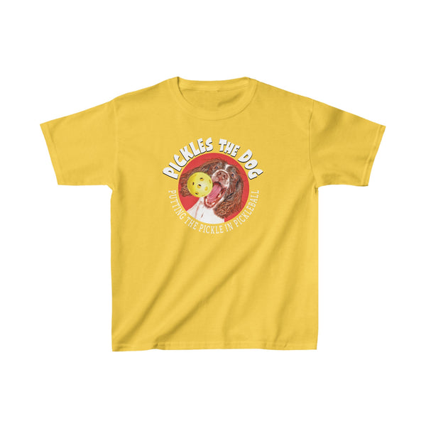 PICKLES THE DOG Kids Unisex Pickleball Tee