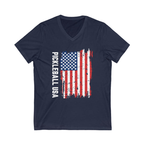 PICKLEBALL FLAG Unisex V-Neck Tee