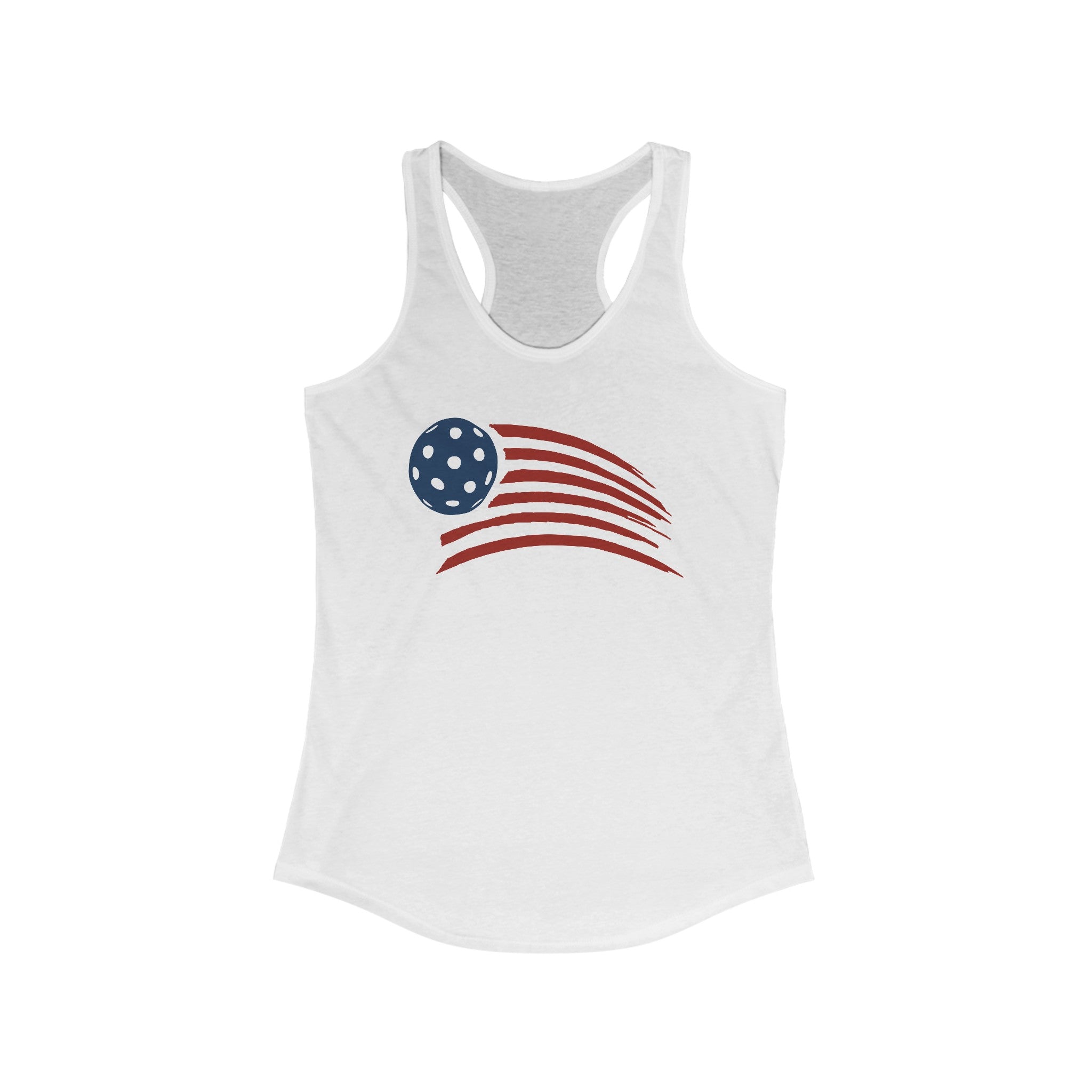 PICKLEBALL USA PAINTED FLAG Women's Racerback Tank