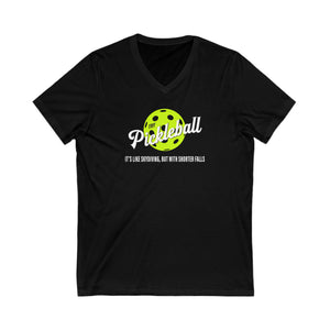 TRY PICKLEBALL Unisex V-Neck Tee