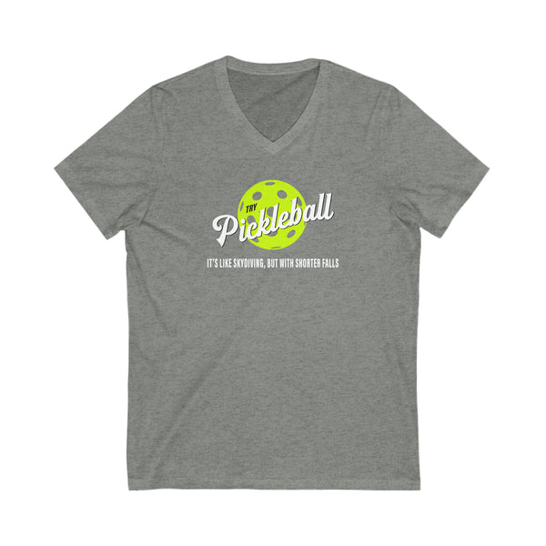 TRY PICKLEBALL Unisex V-Neck Tee