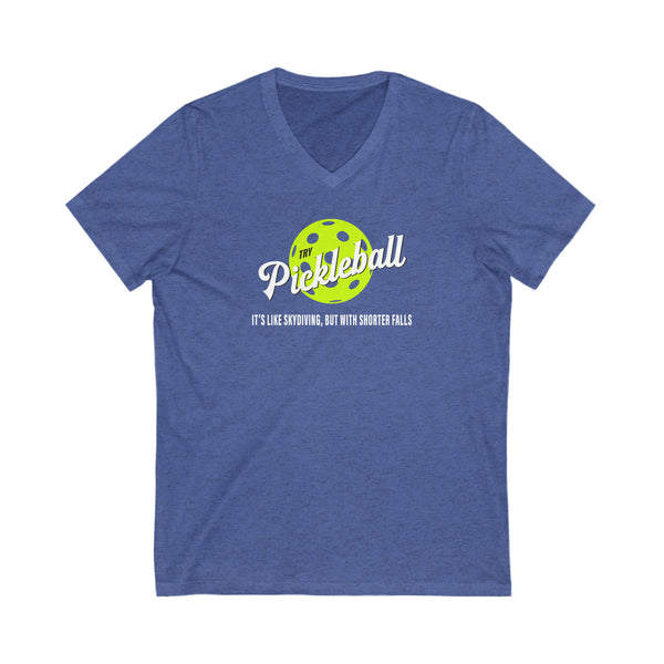 TRY PICKLEBALL Unisex V-Neck Tee