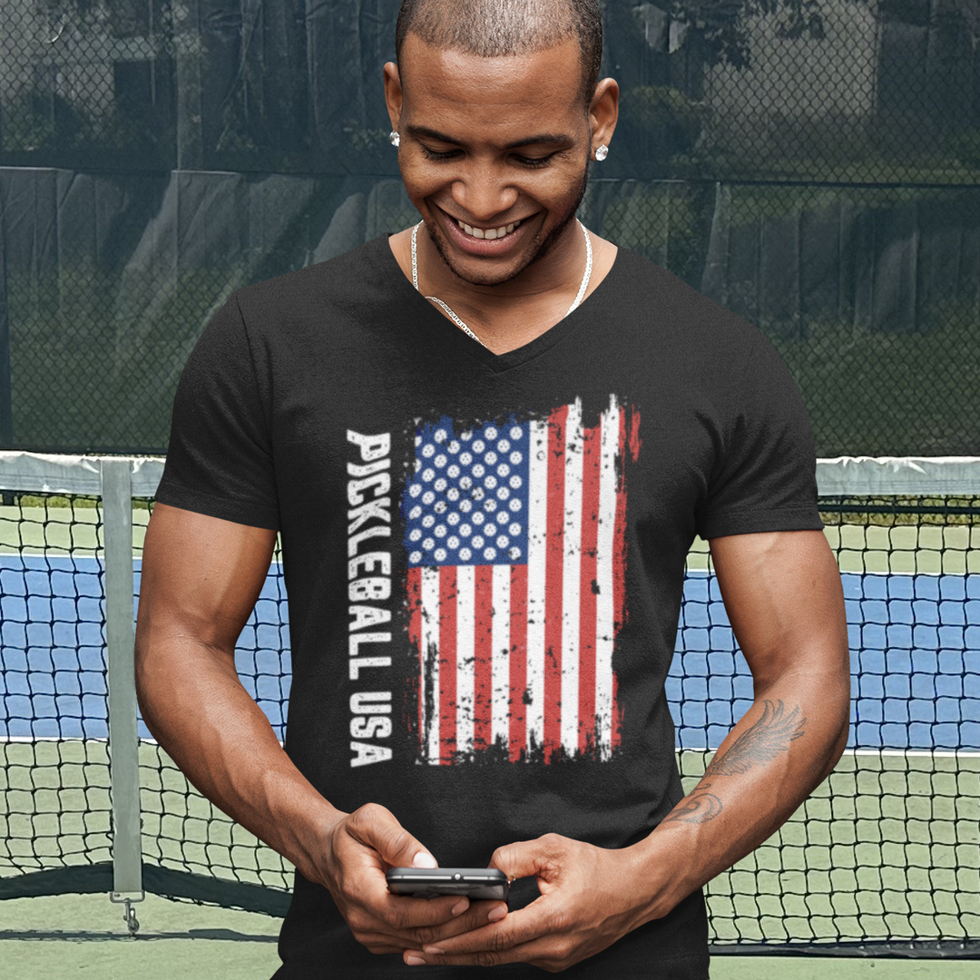 PICKLEBALL FLAG Unisex V-Neck Tee