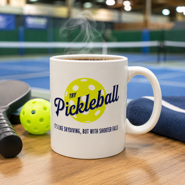PICKLEBALL, IT'S LIKE SKYDIVING Mug